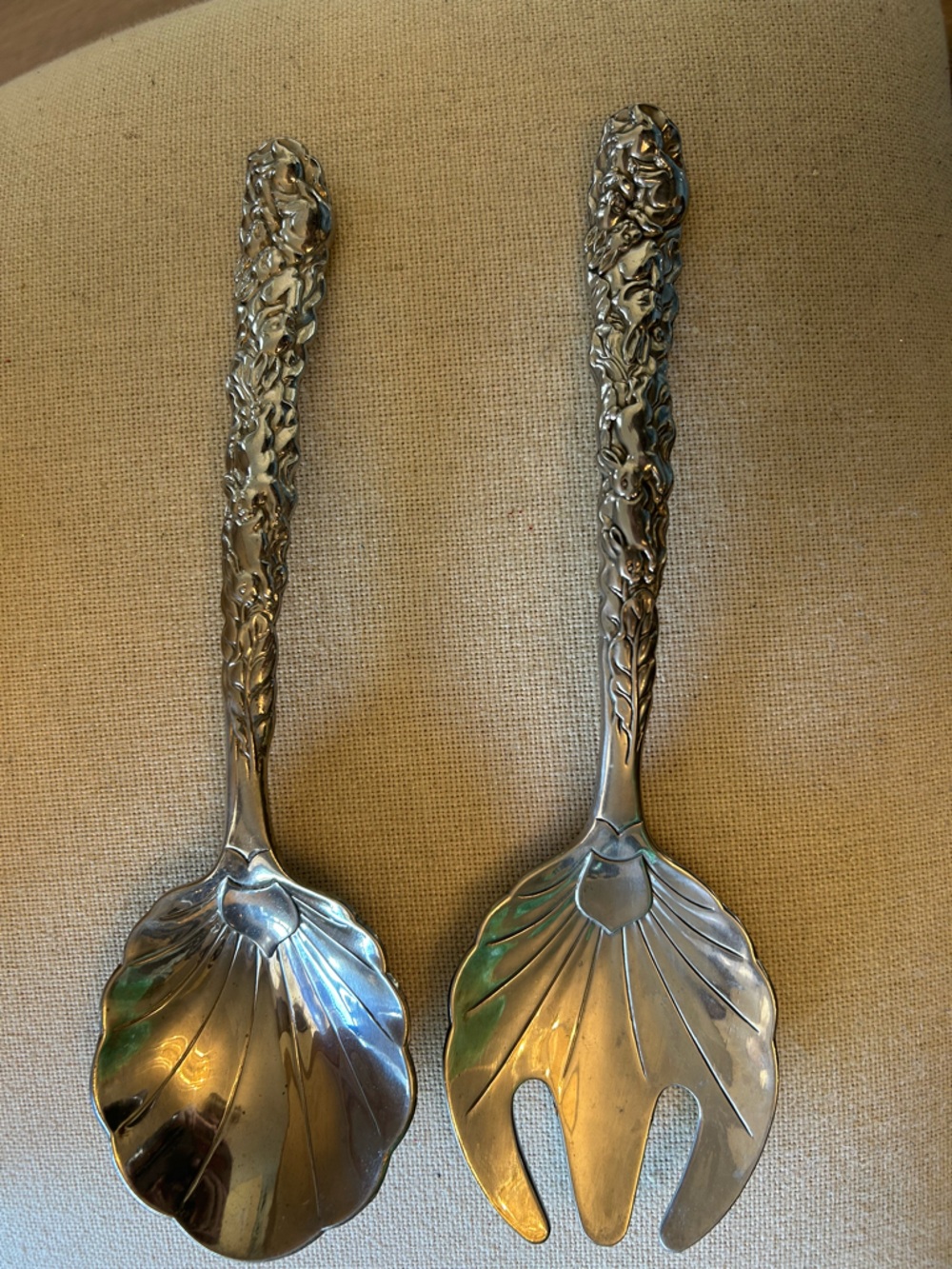 Arthur Court 1990 Bunny Salad Servers